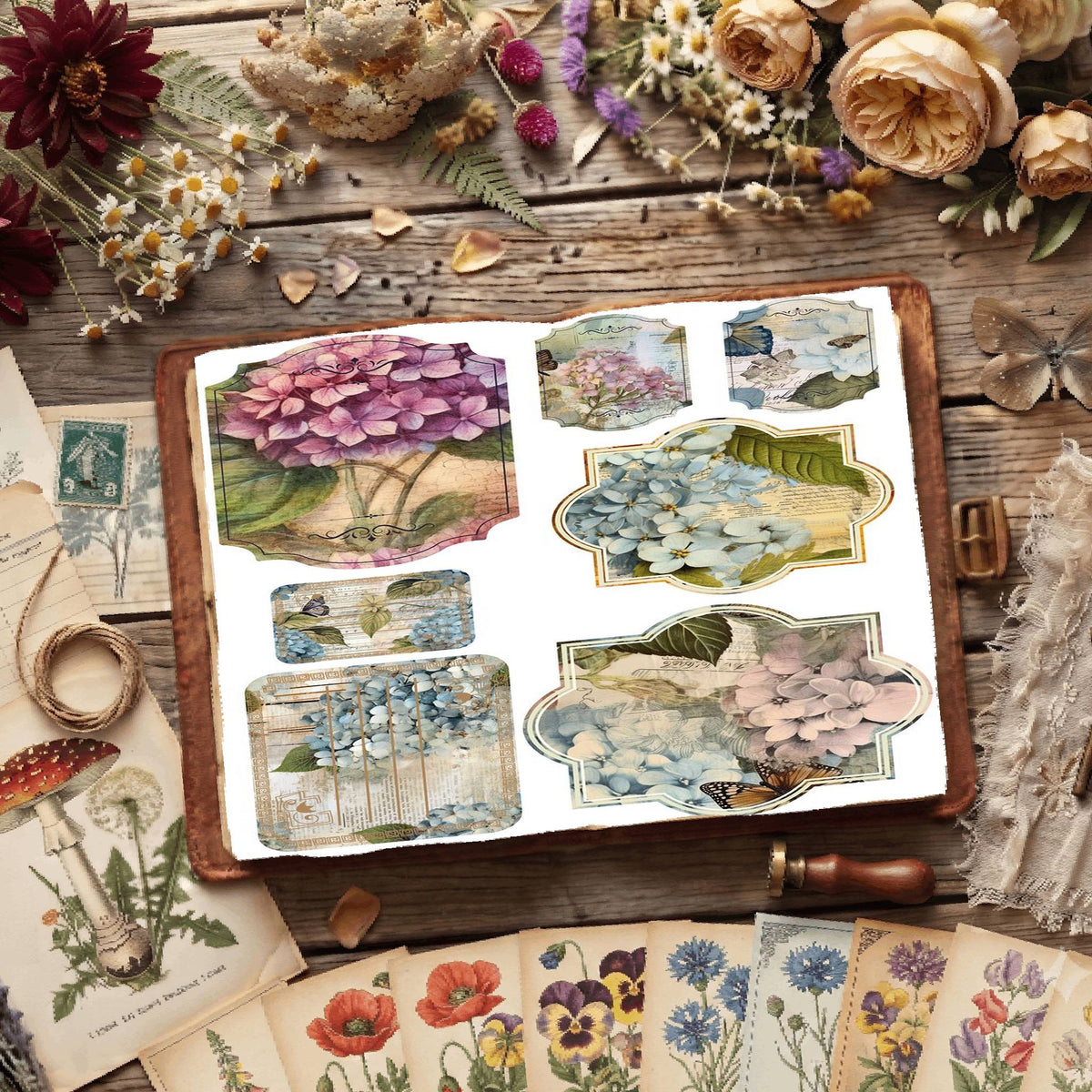 Hydrangea Flower Digital Papers