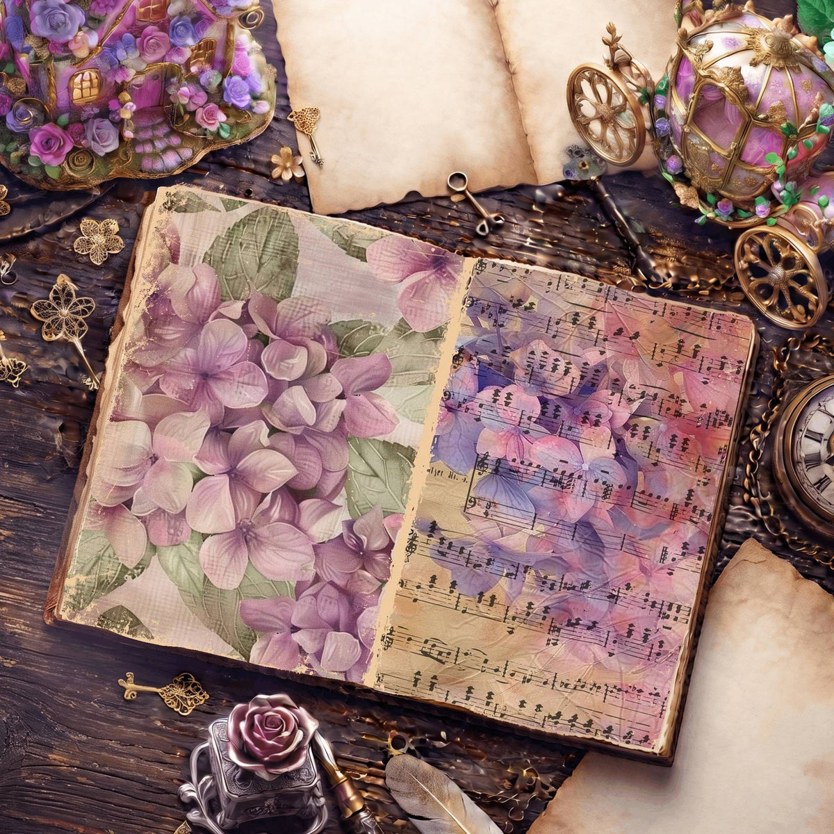 Hydrangea Digital Papers