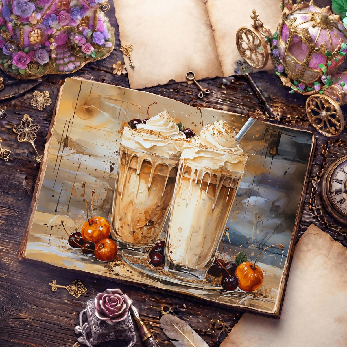 Iced Cappucino Digital Papers