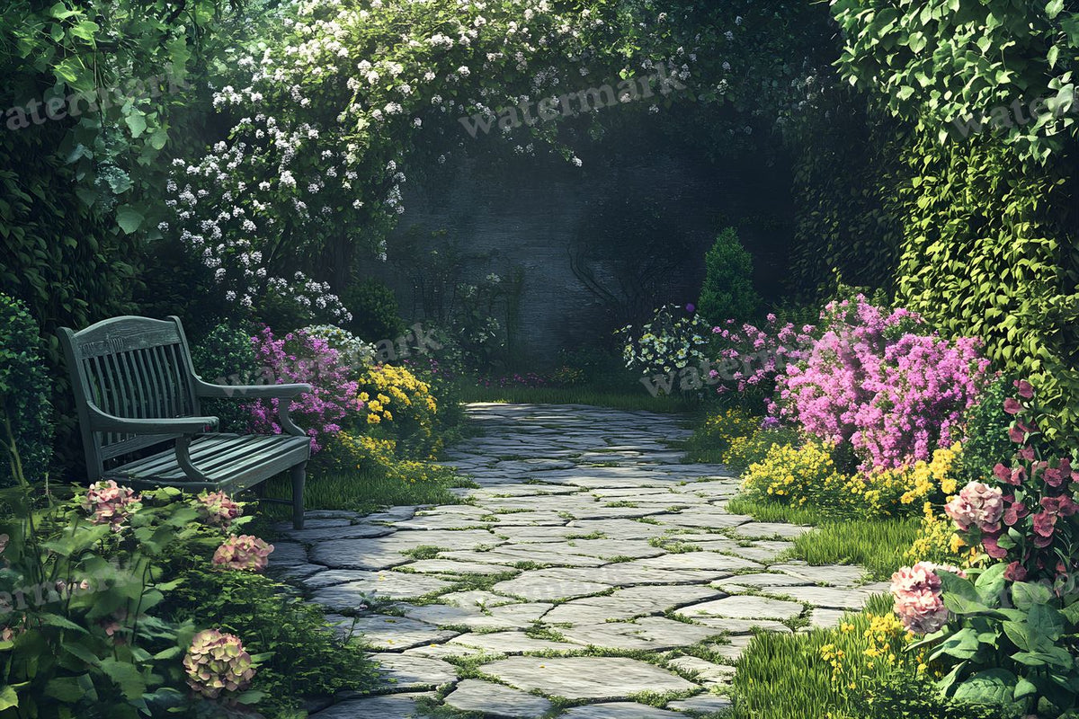 Intimate Garden Scene digital photo backdrop for photo editing, preview 7