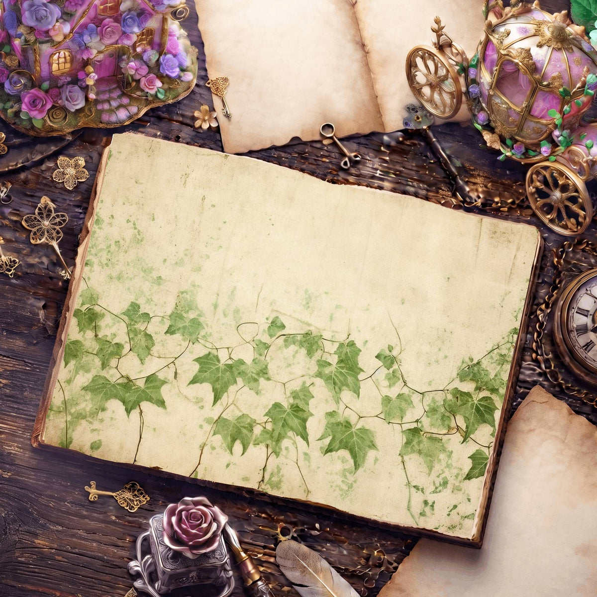 Ivy Leaves Digital Papers