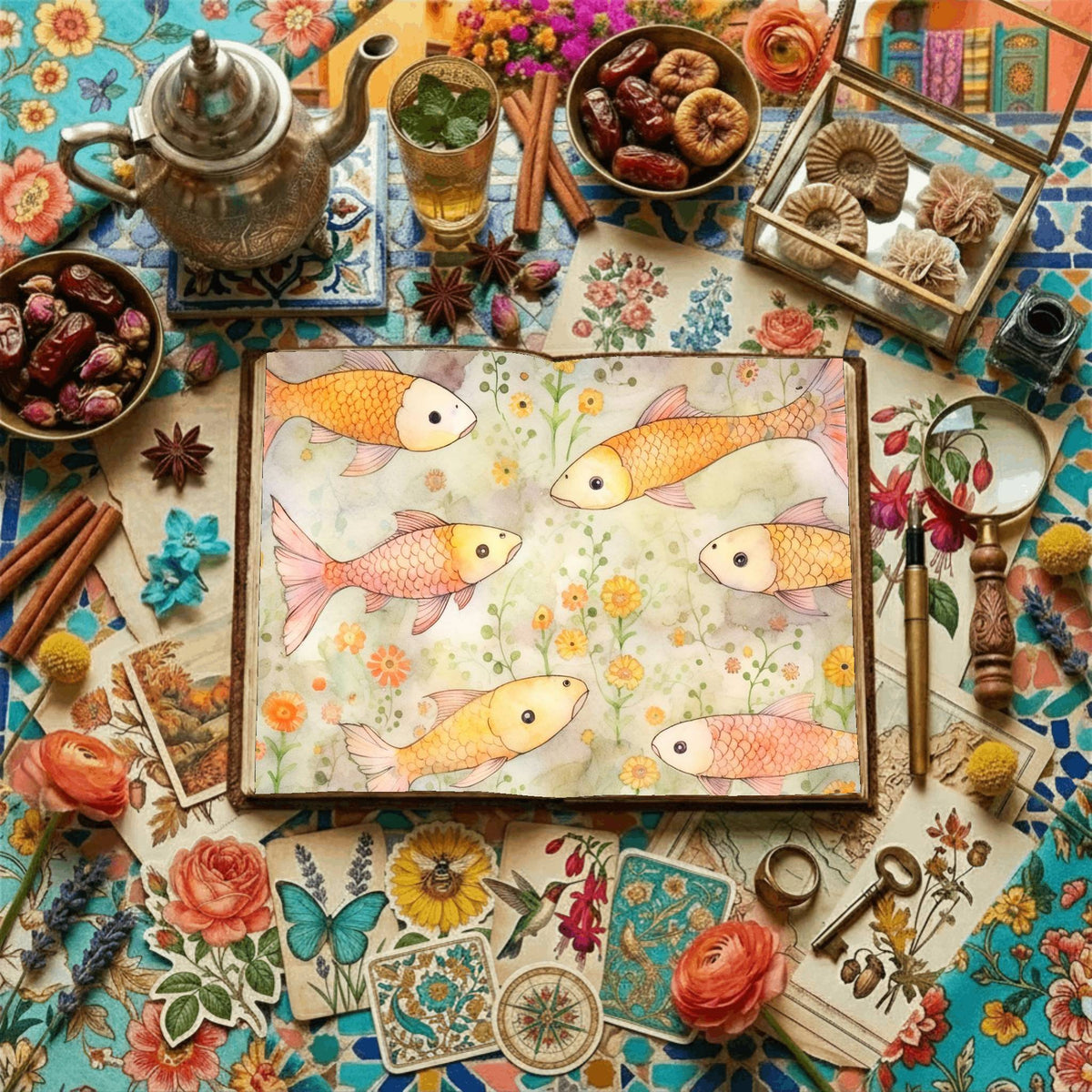 Koi Fish Digital Papers