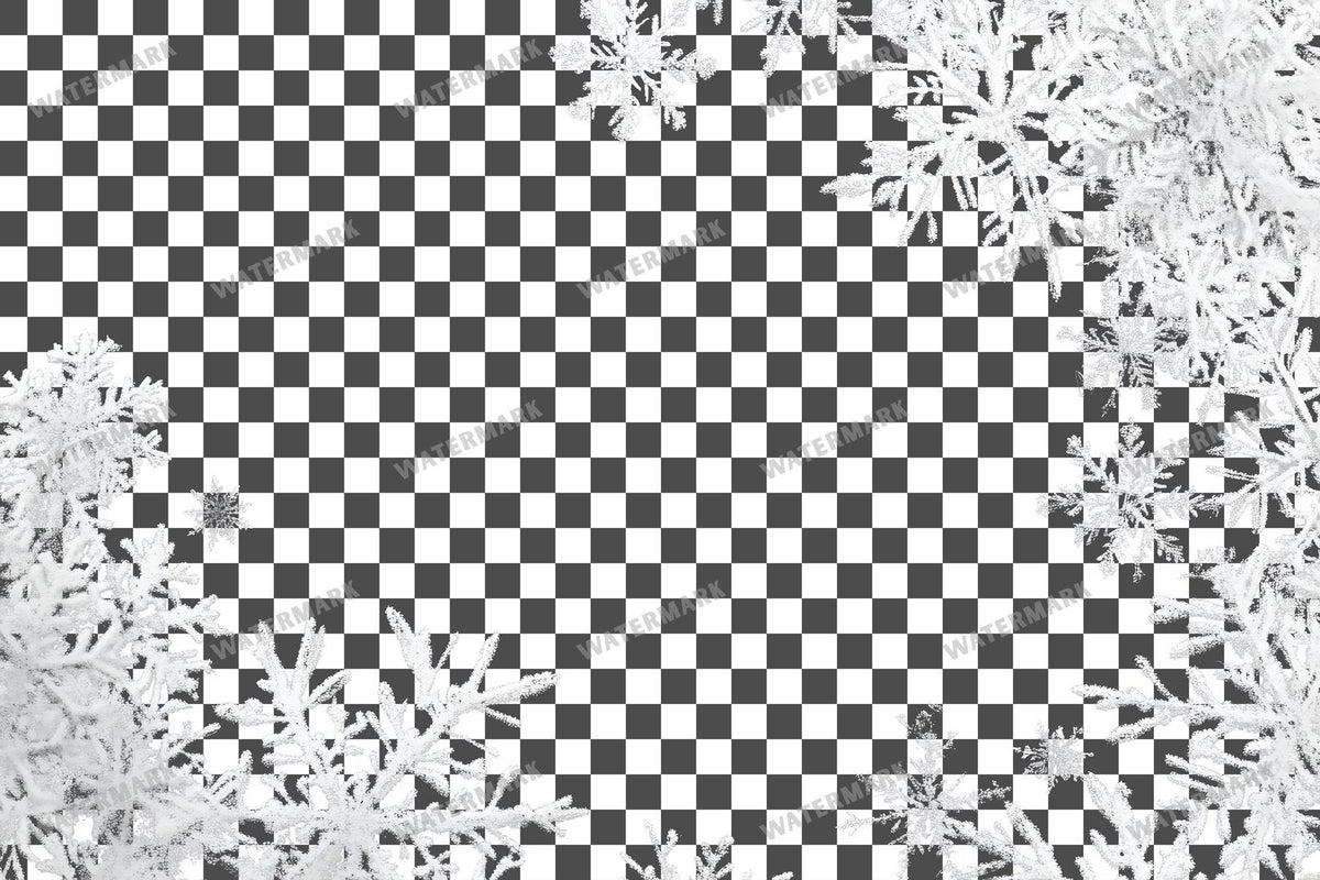 Large Snowflake Single Large Flake PNG overlay on a transparent checkered background, preview 8