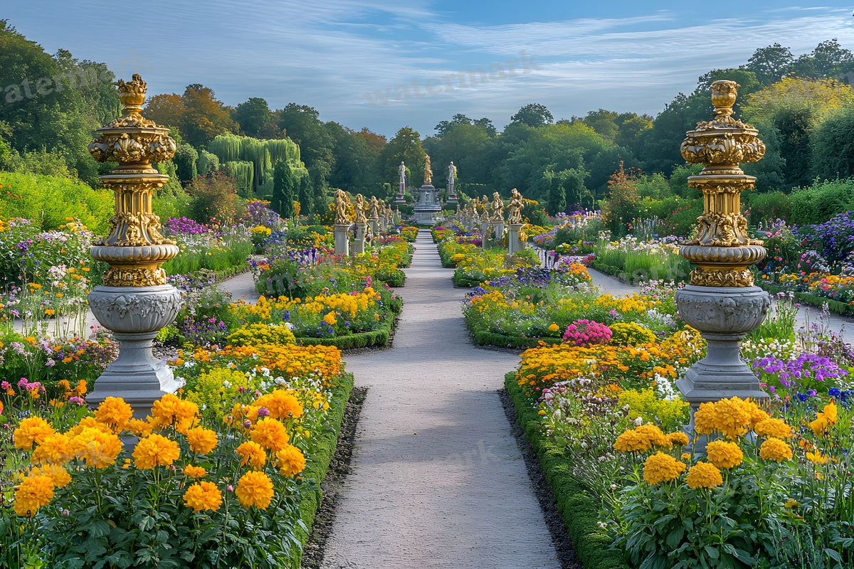 Lavish Baroque Garden digital photo backdrop for photo editing, preview 7
