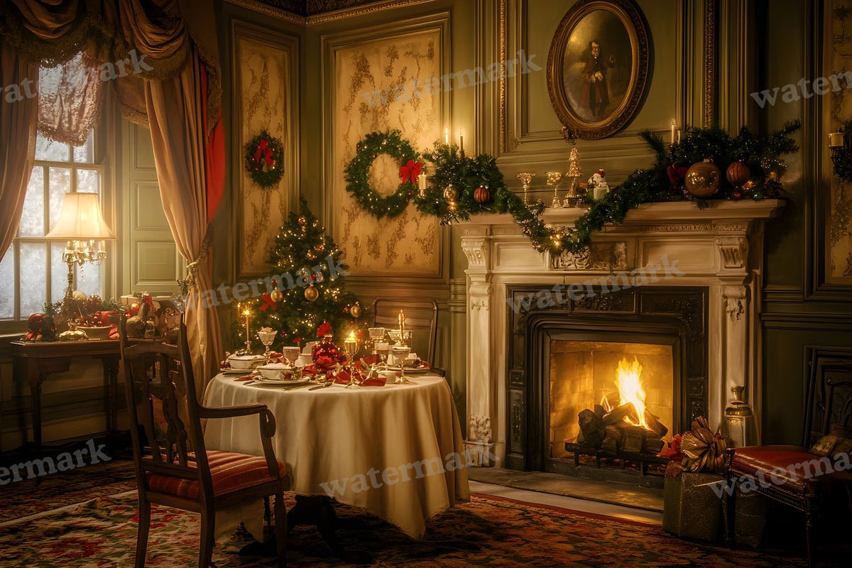 Lavish Dickens Interior digital photo backdrop for photo editing, preview 7