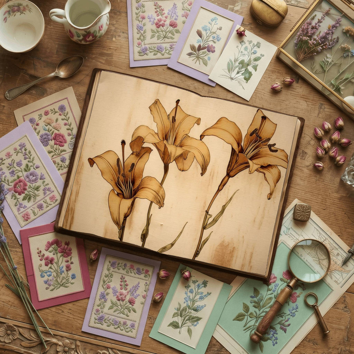 Lilly Watercolour Digital Papers