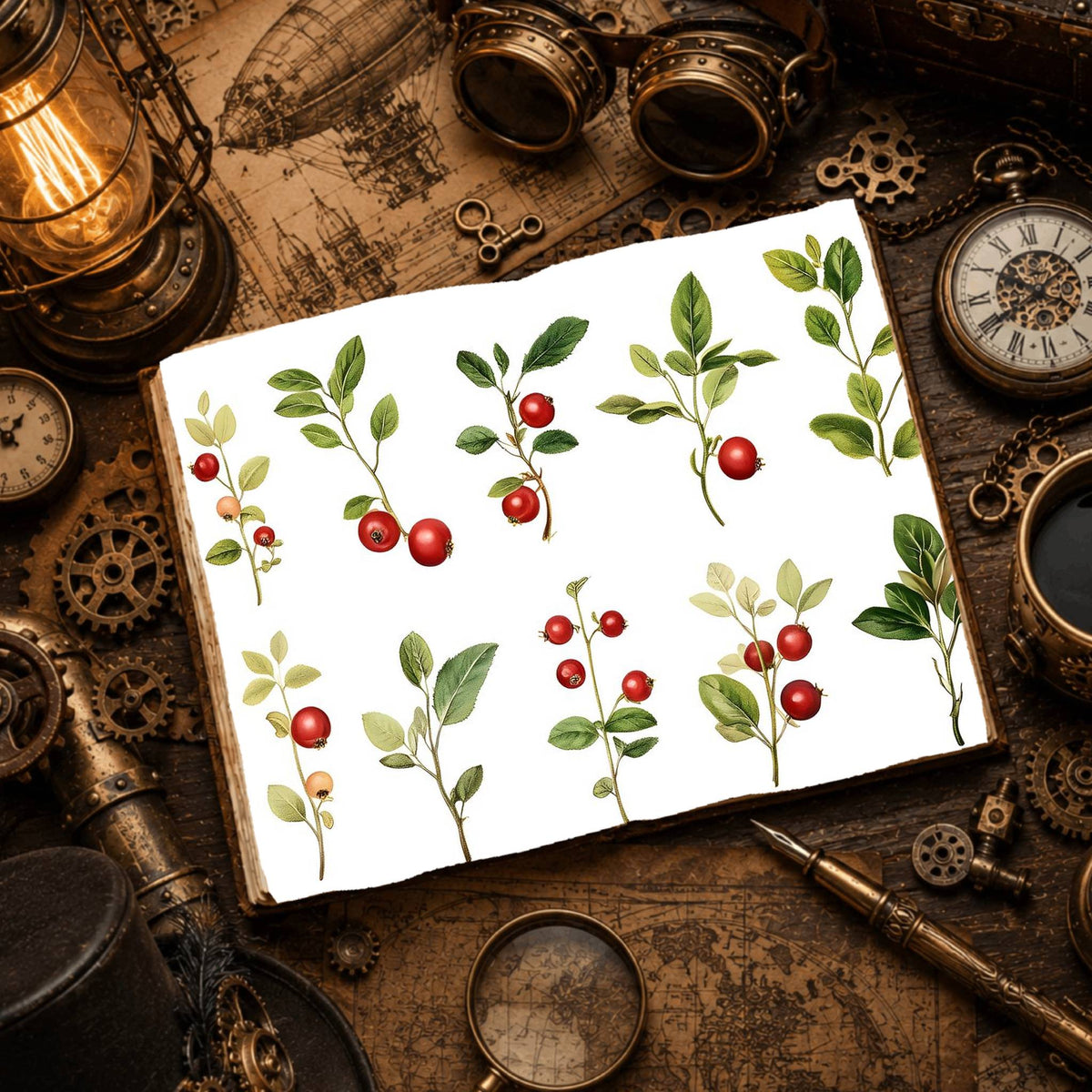 Lingonberries Digital Papers