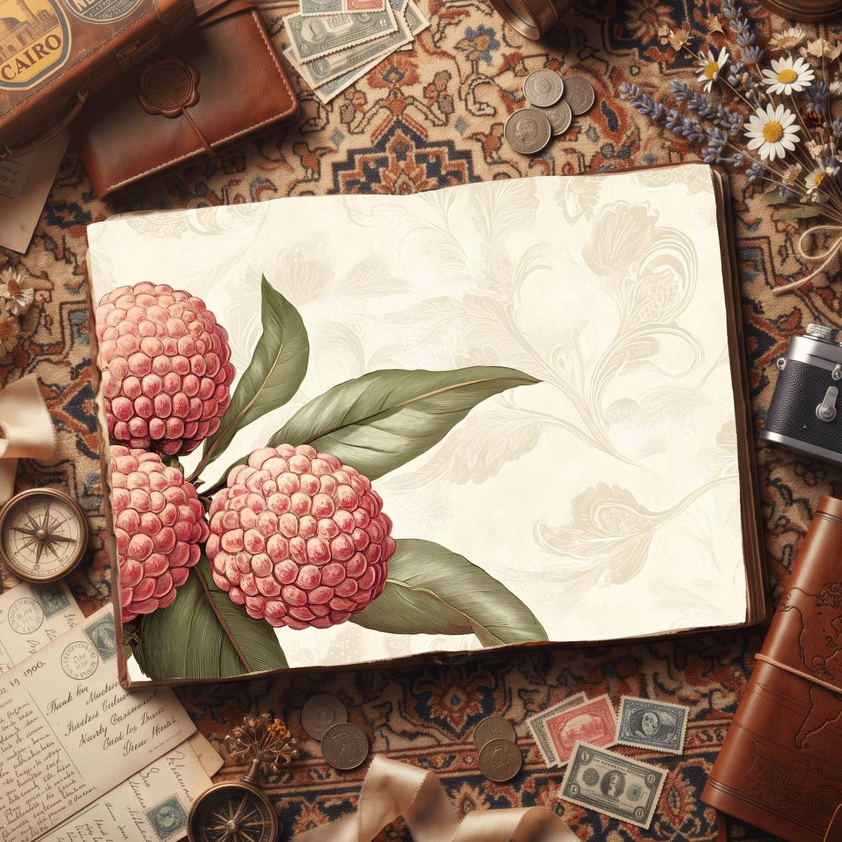 Lychees Digital Papers