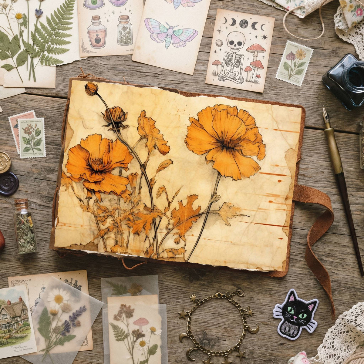 Marigold Flowers Digital Papers
