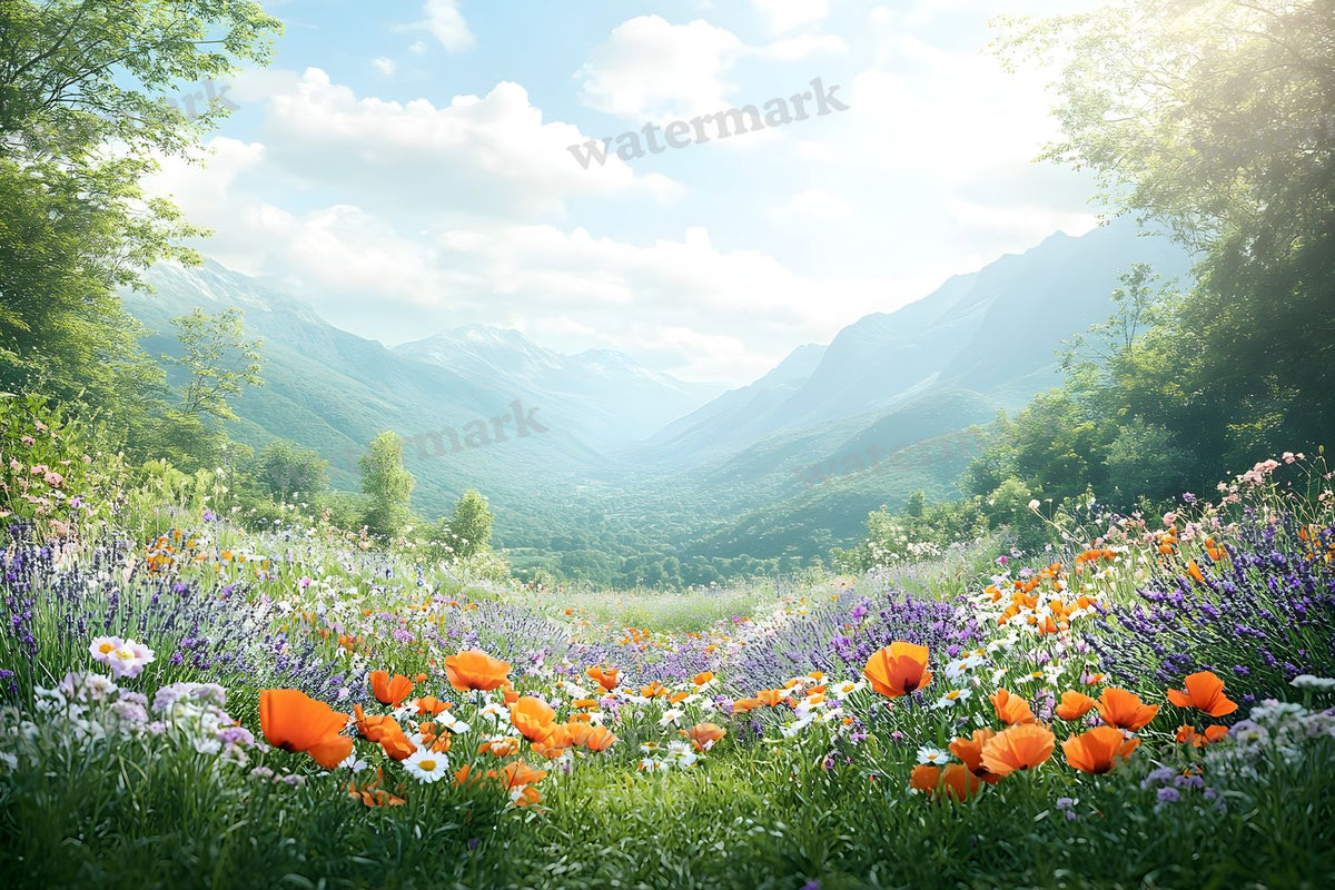Meadow Bliss digital photo backdrop for photo editing, preview 7
