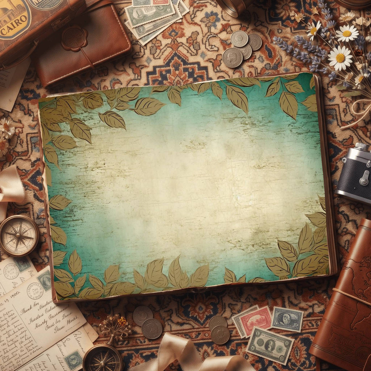 Mint Leaves Digital Papers
