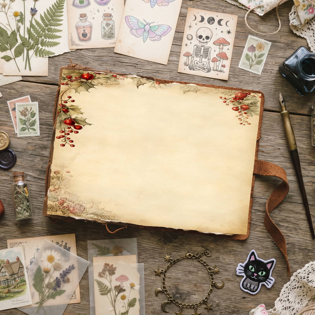 Misletoe Frame Digital Papers