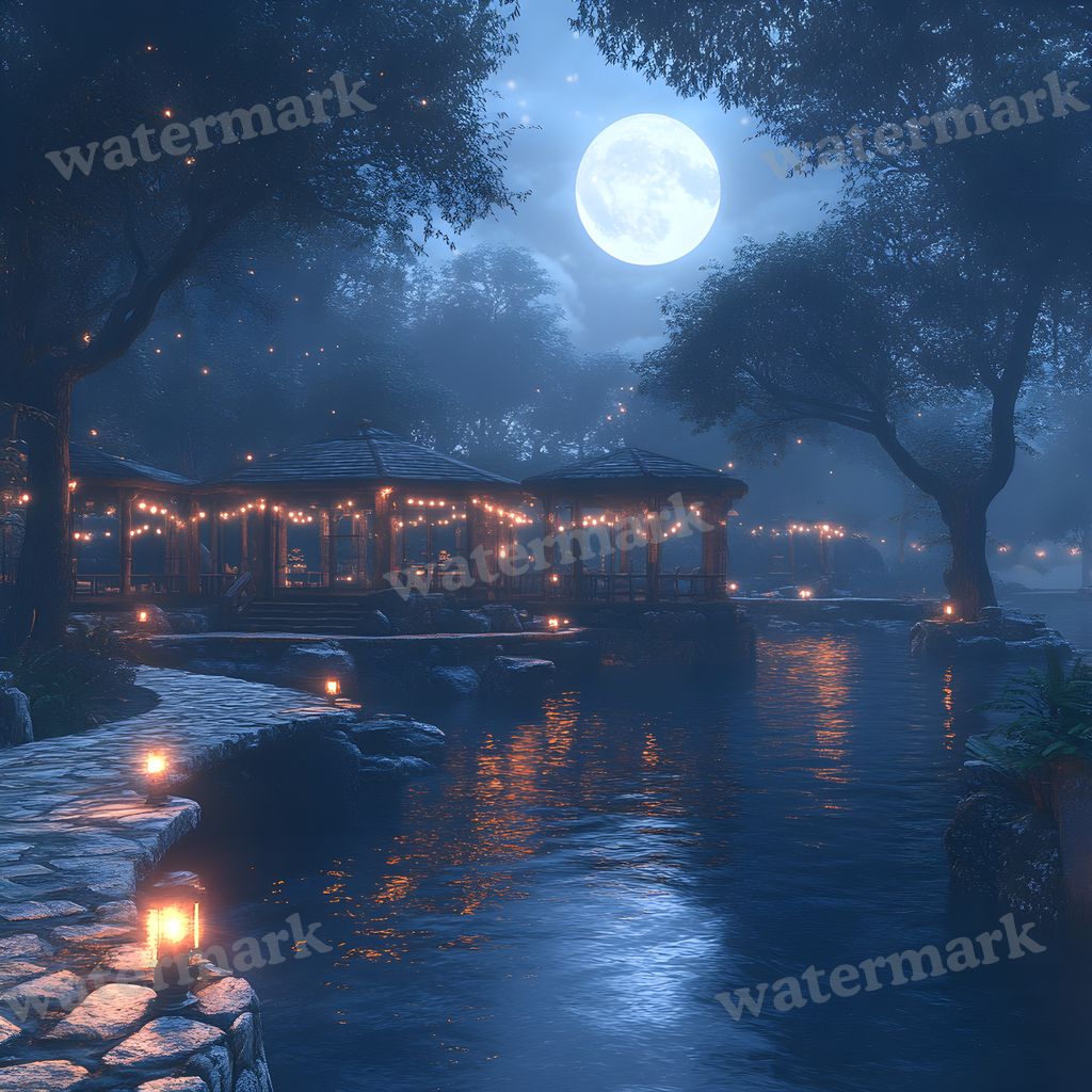 Moonlit Clearing Backdrop Images