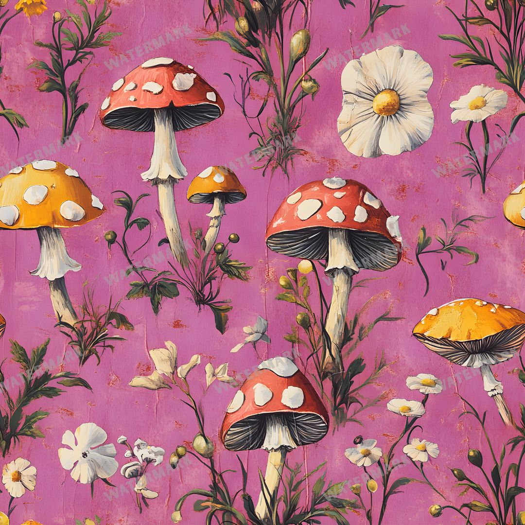 Mushrooms Seamless Pattern