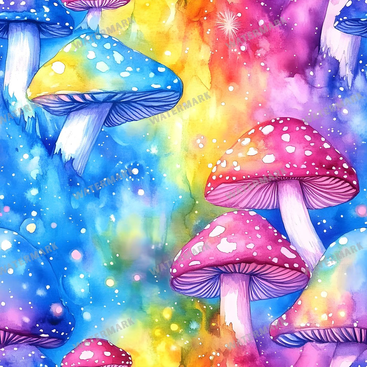 Mushrooms Seamless Pattern