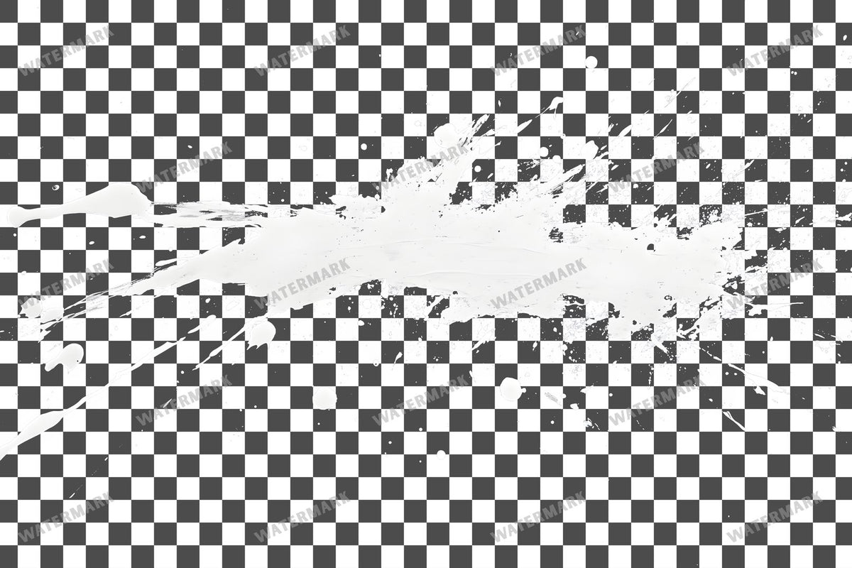 Paint Splatter Abstract Splashes PNG overlay on a transparent checkered background, preview 8