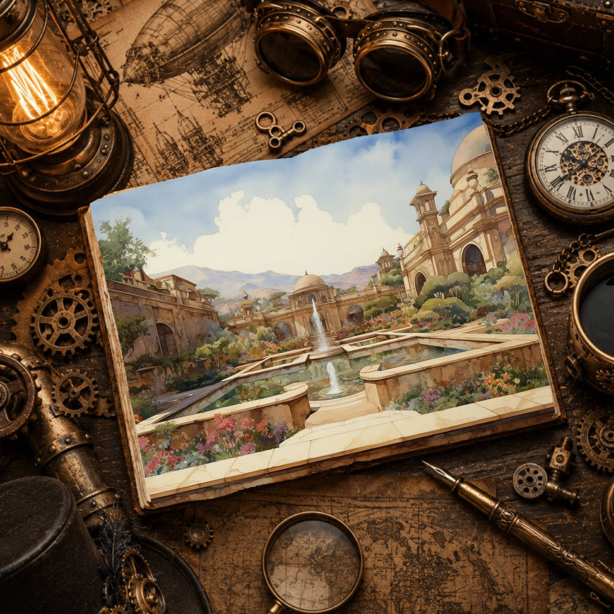 Palace Garden printable junk journal paper, page preview 8