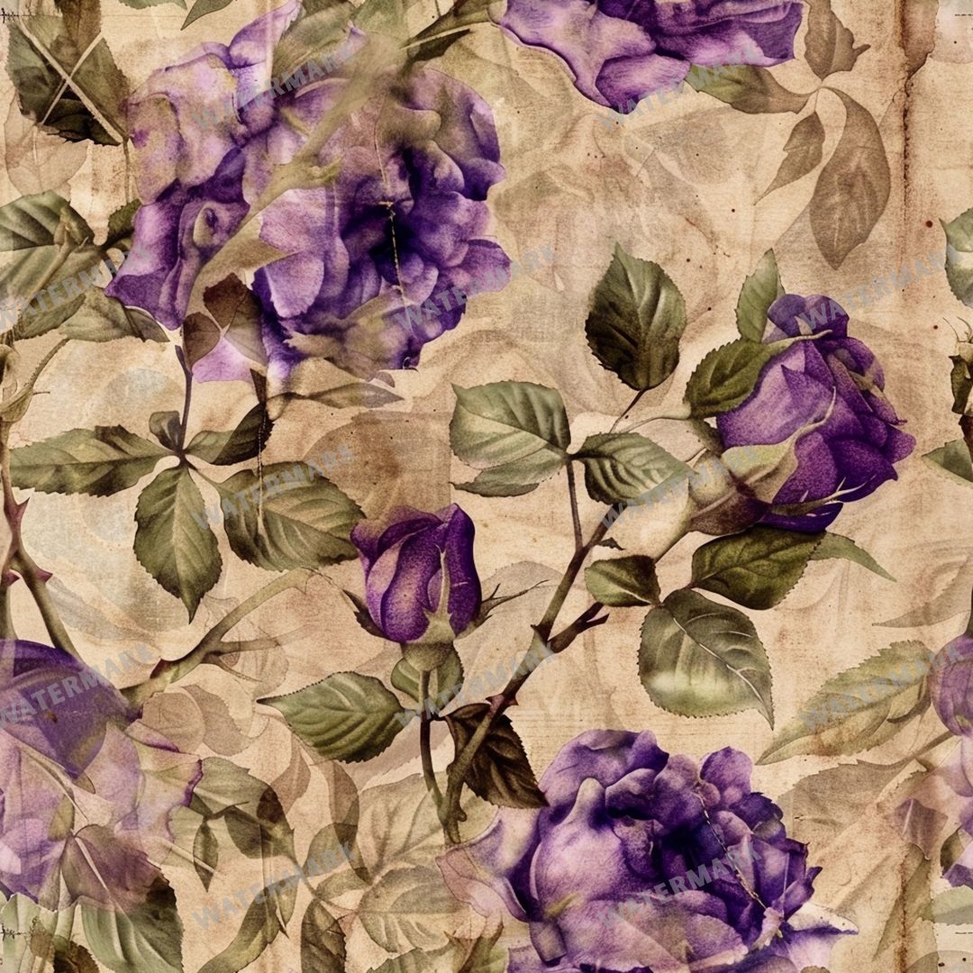 Purple Flowers Seamless Pattern