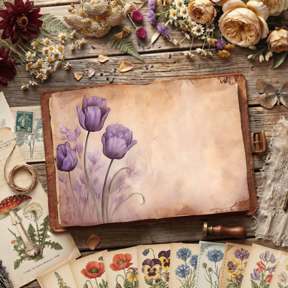 Purple Tulips Digital Papers