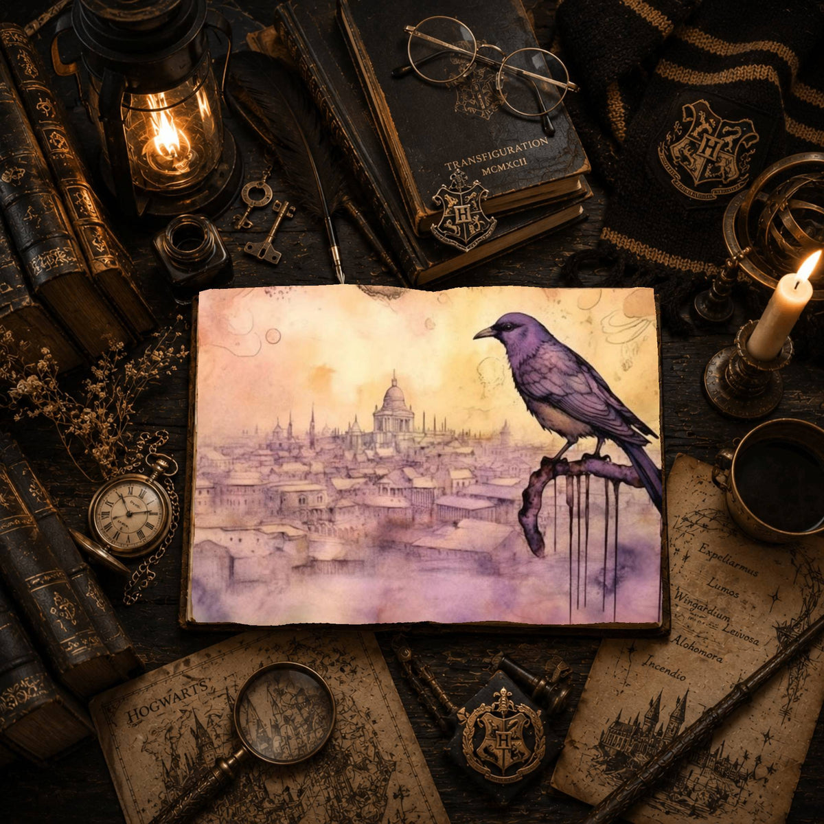 Purple Watercolour Witch Digital Papers