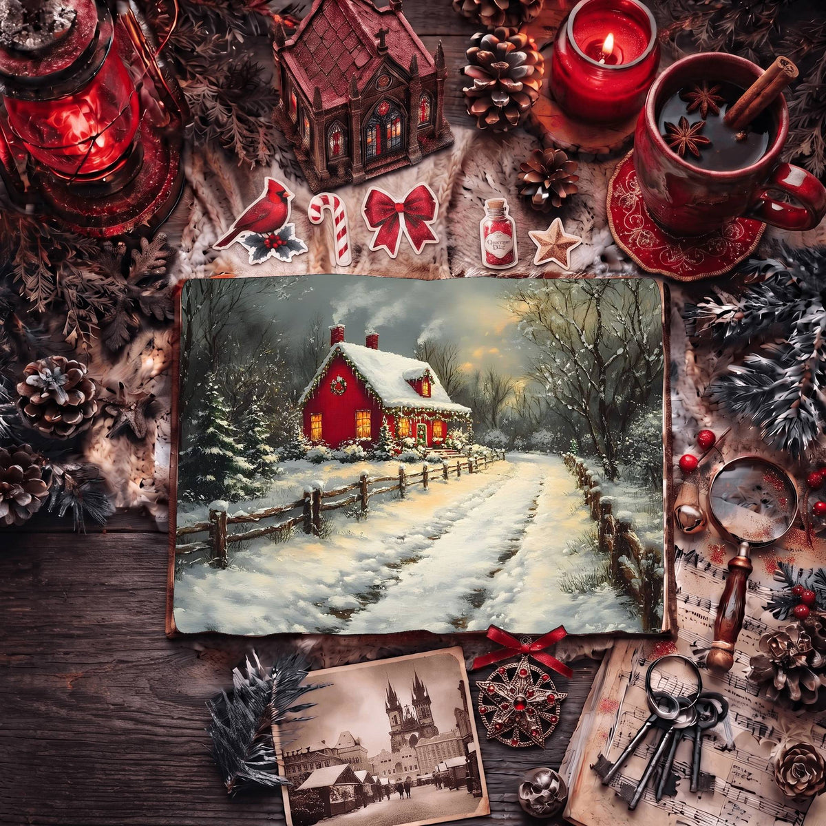 Red Christmas Digital Papers