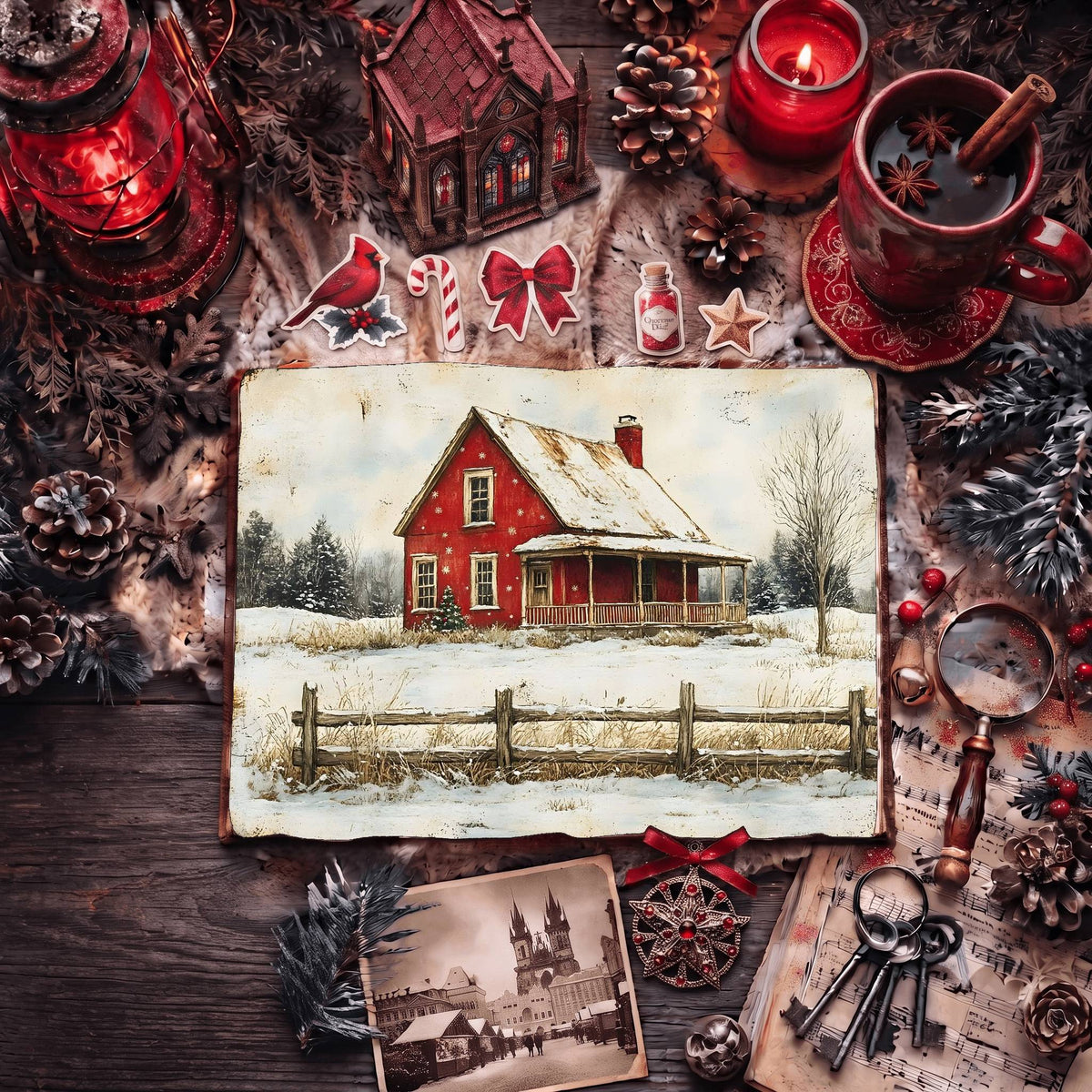 Red Christmas Digital Papers