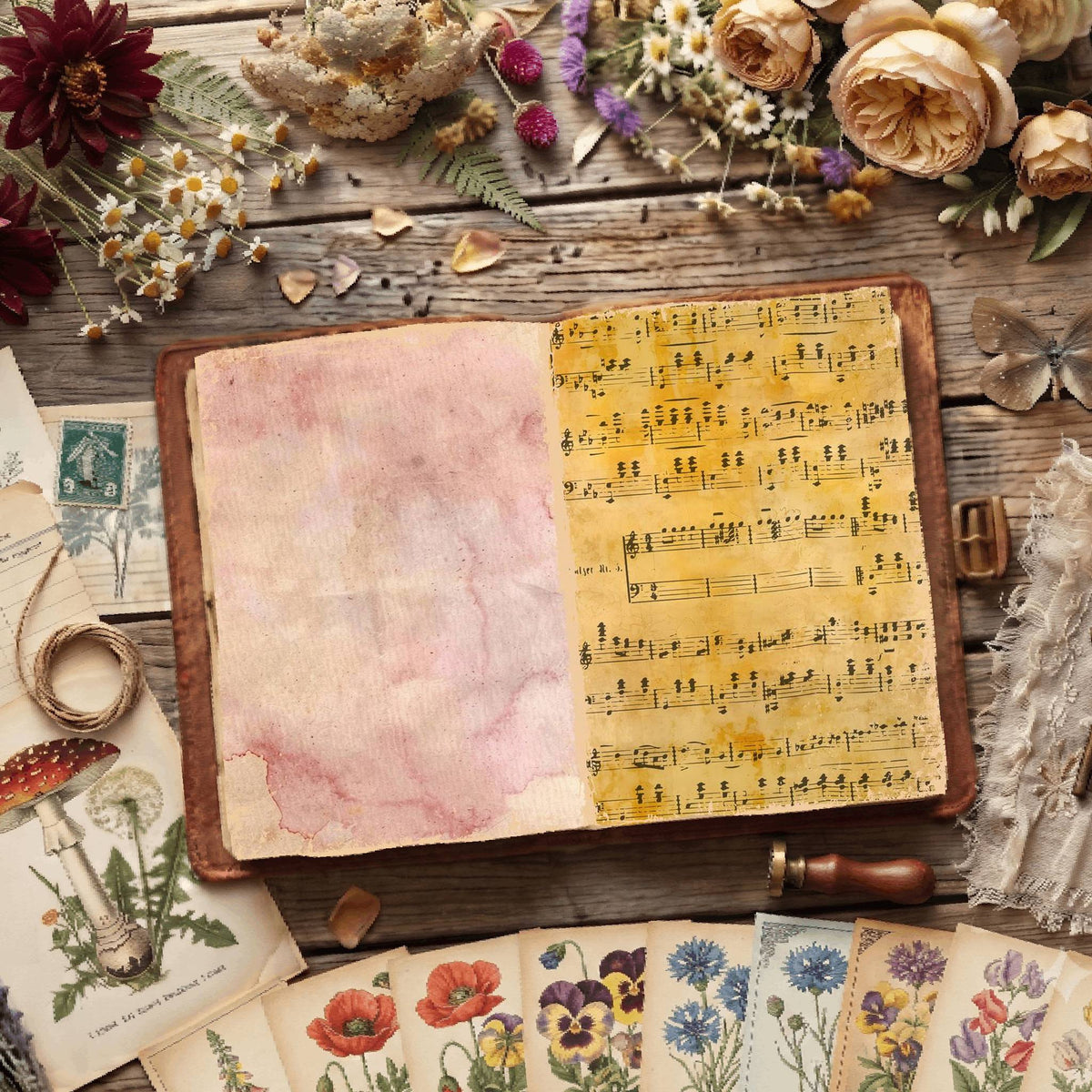 Regal Damask printable junk journal paper, page preview 8