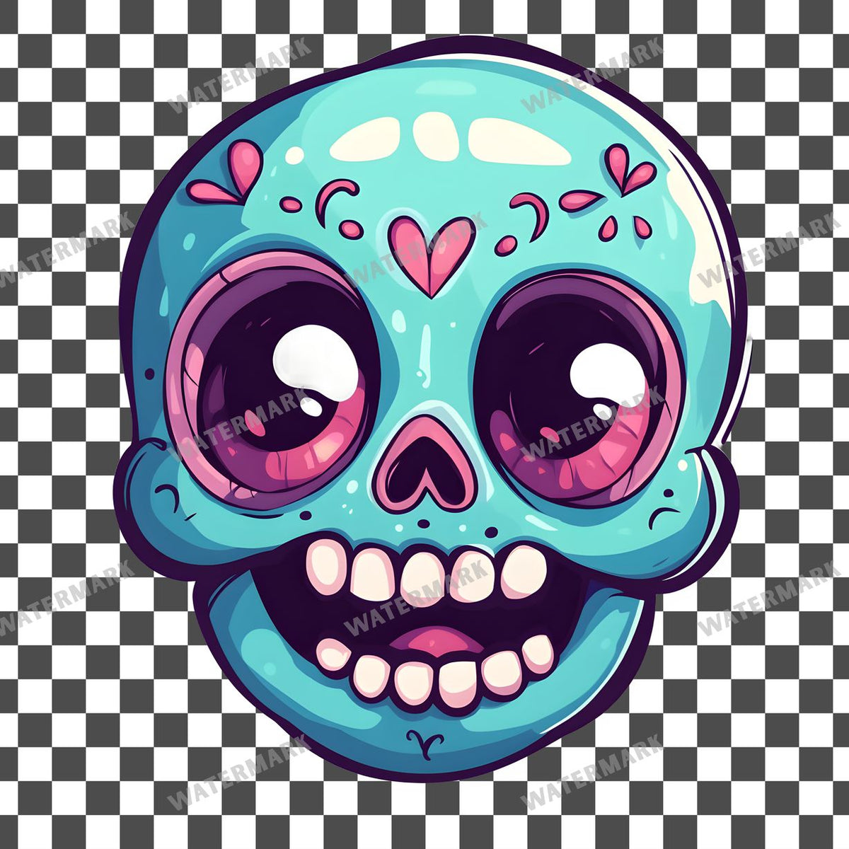 Skull Kawaii Style Clipart Pngs