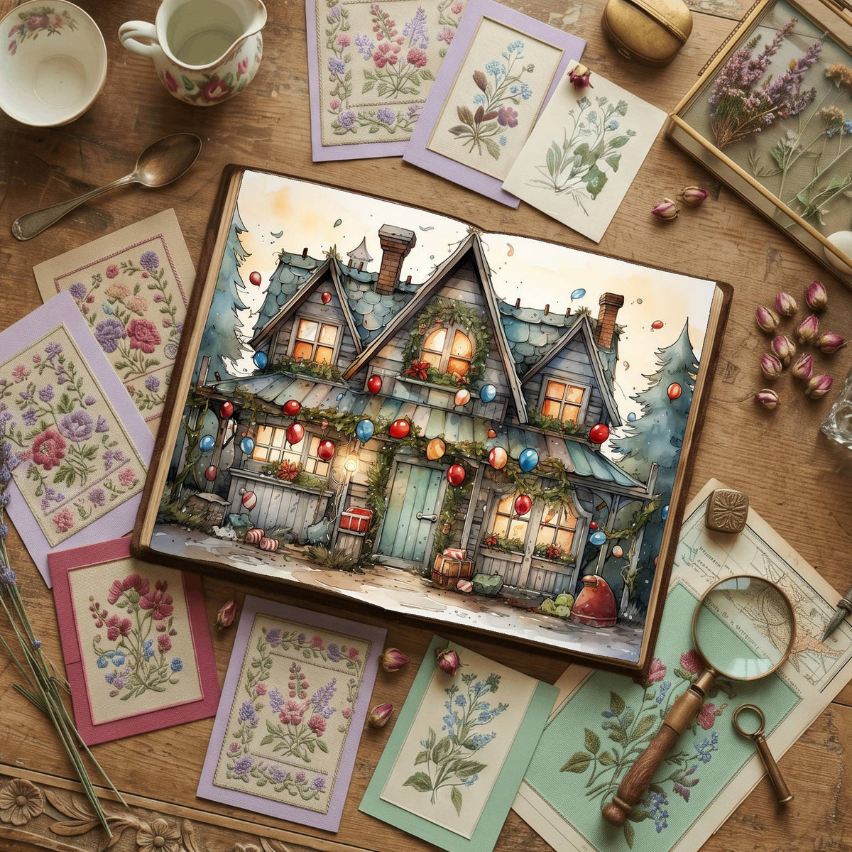 Snow Cabin Digital Papers