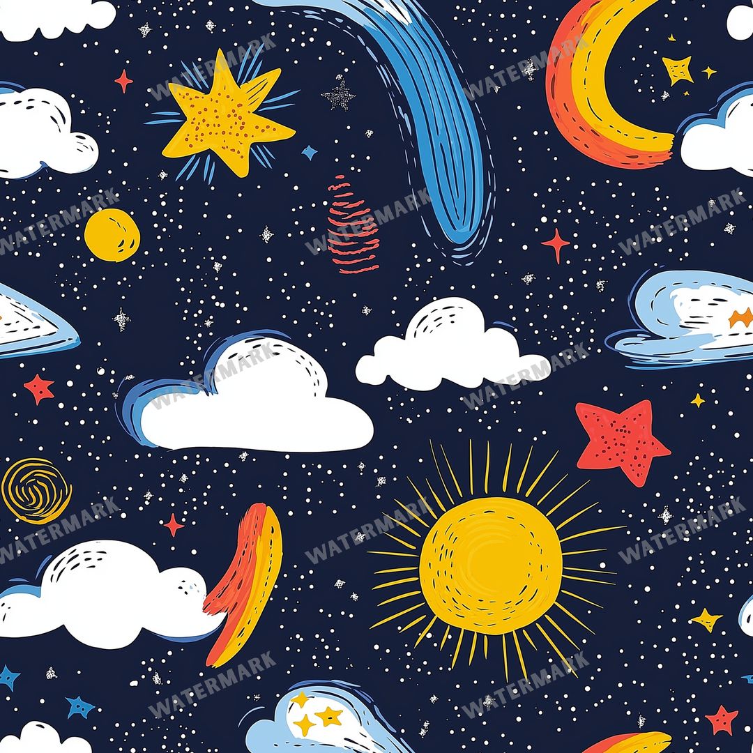 Space And Celestial Seamless Pattern