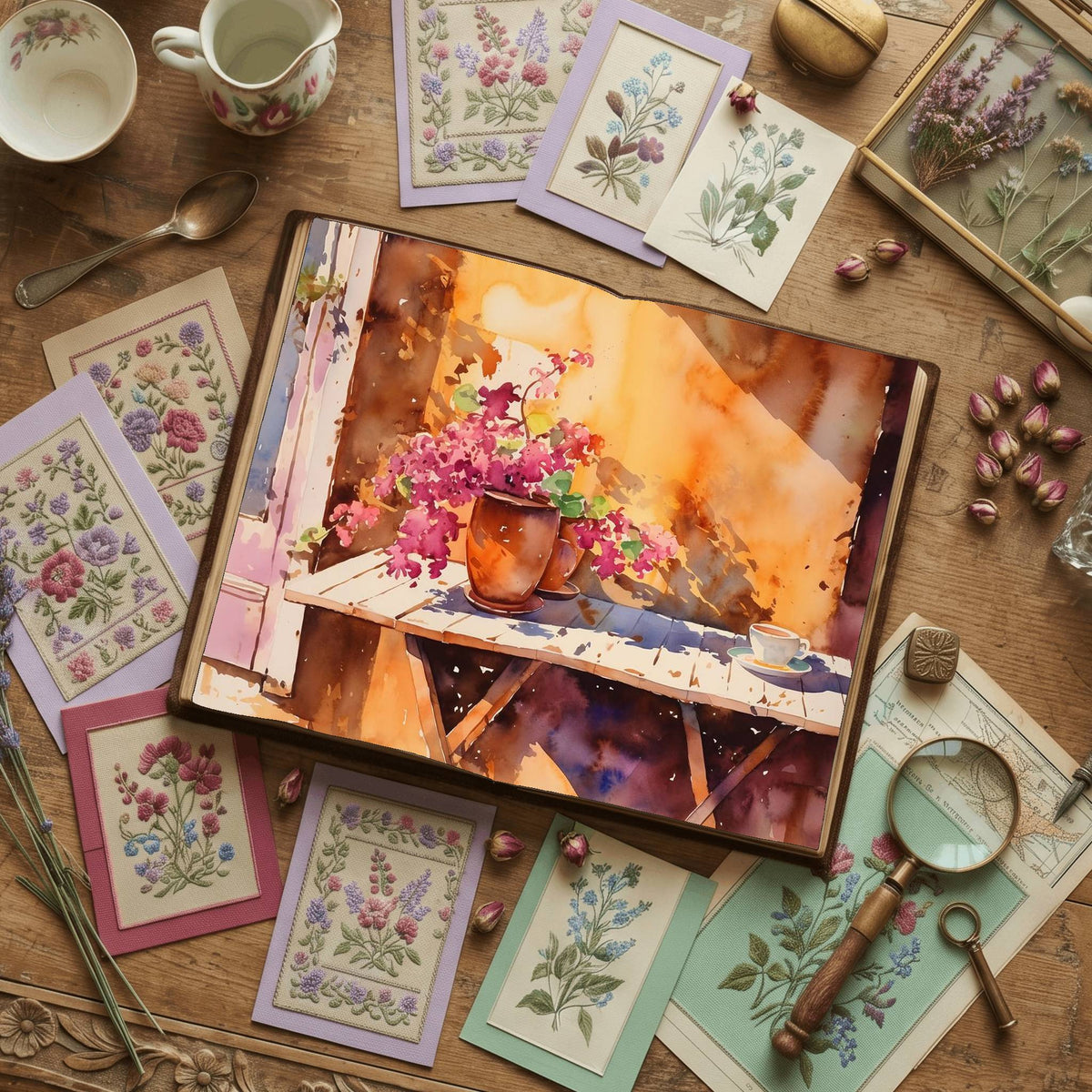 Summer Tea printable junk journal paper, page preview 8