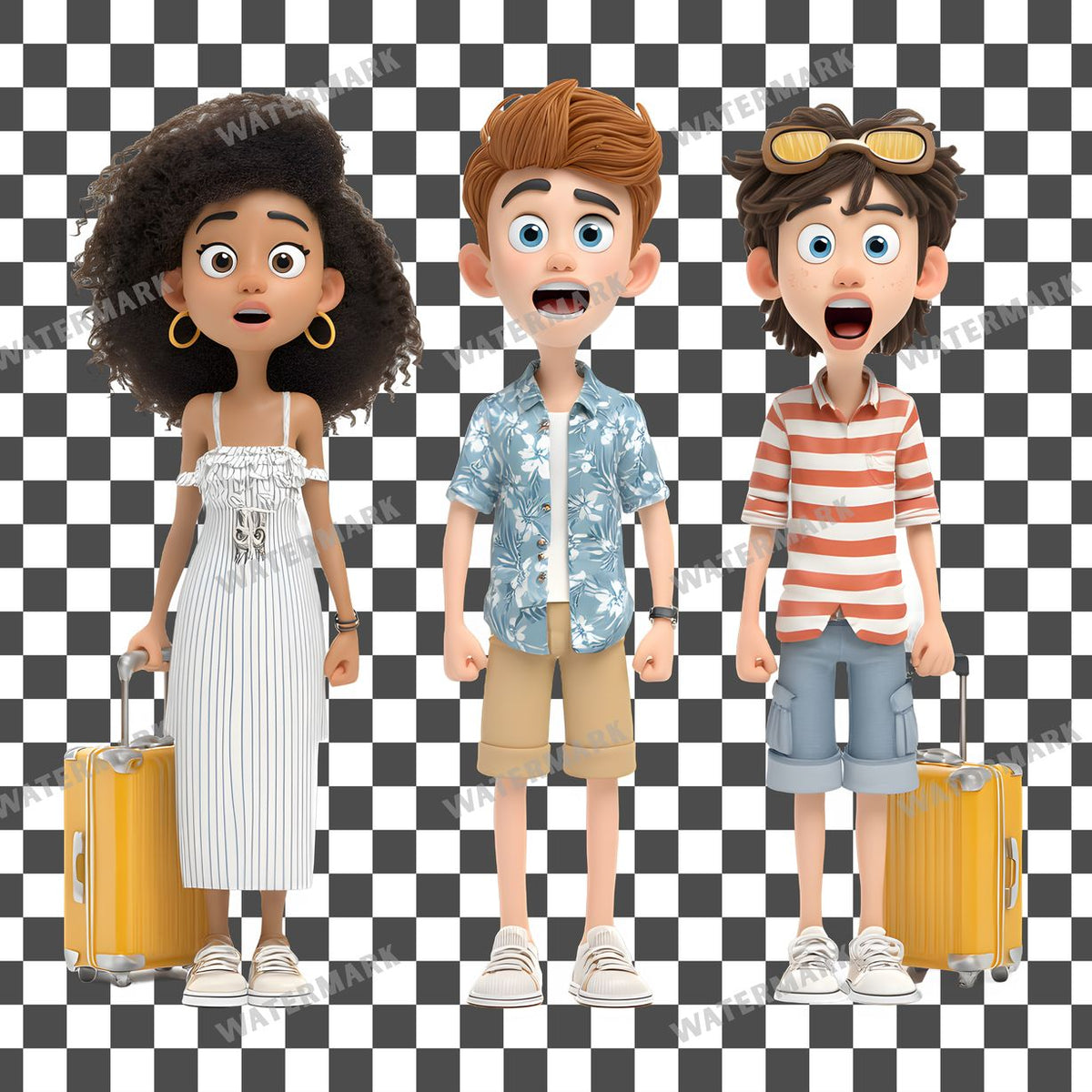 Traveling Characters Clipart Pngs