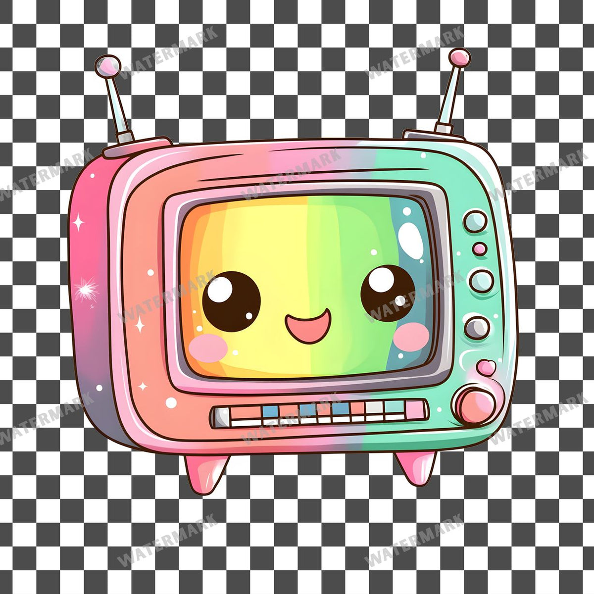 Tv Kawaii Style Clipart Pngs