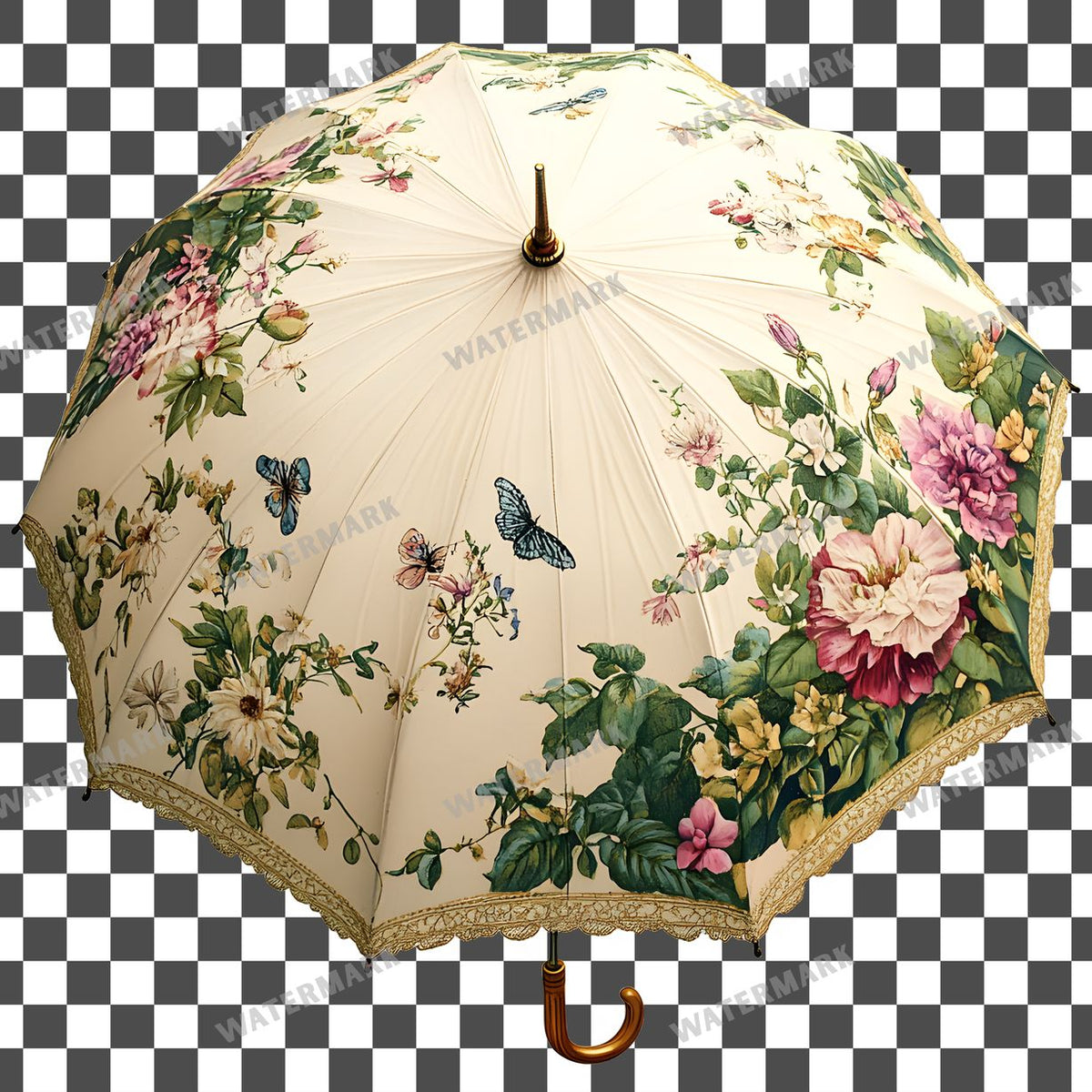 Umbrella Vintage Style Clipart Pngs