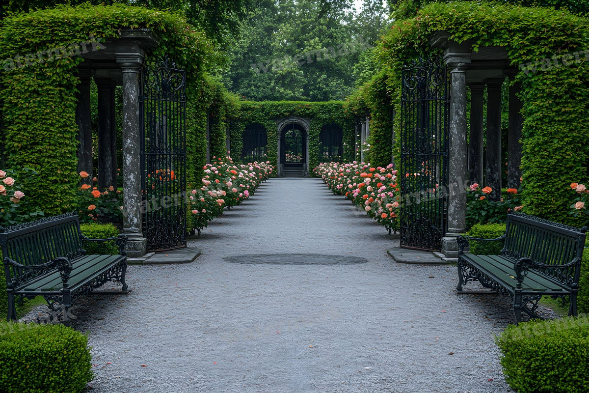 Victorian Rose Garden Enclosure Backdrop Images