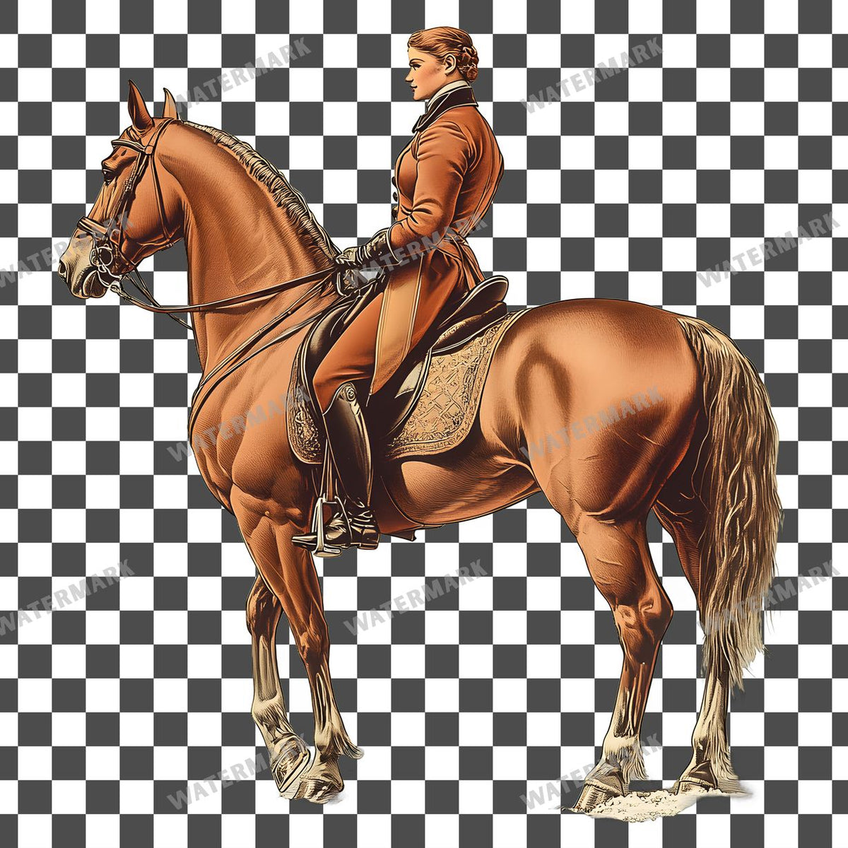 Vintage Equestrian Vintage Style Clipart Pngs