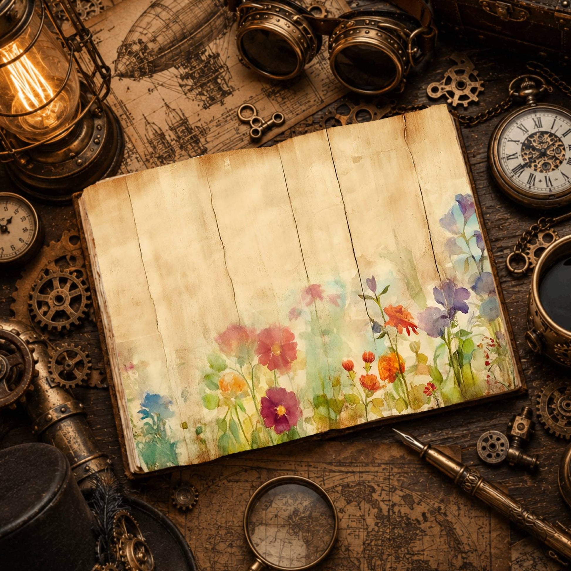 Vintage Wildflower Digital Papers