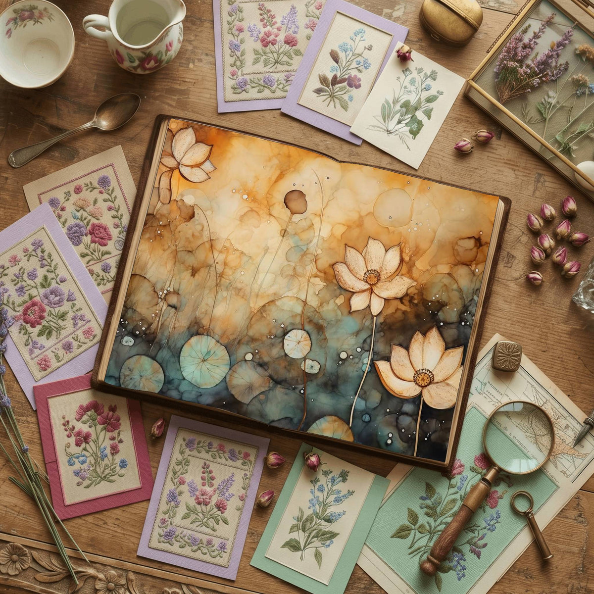 Water Lilies Digital Papers