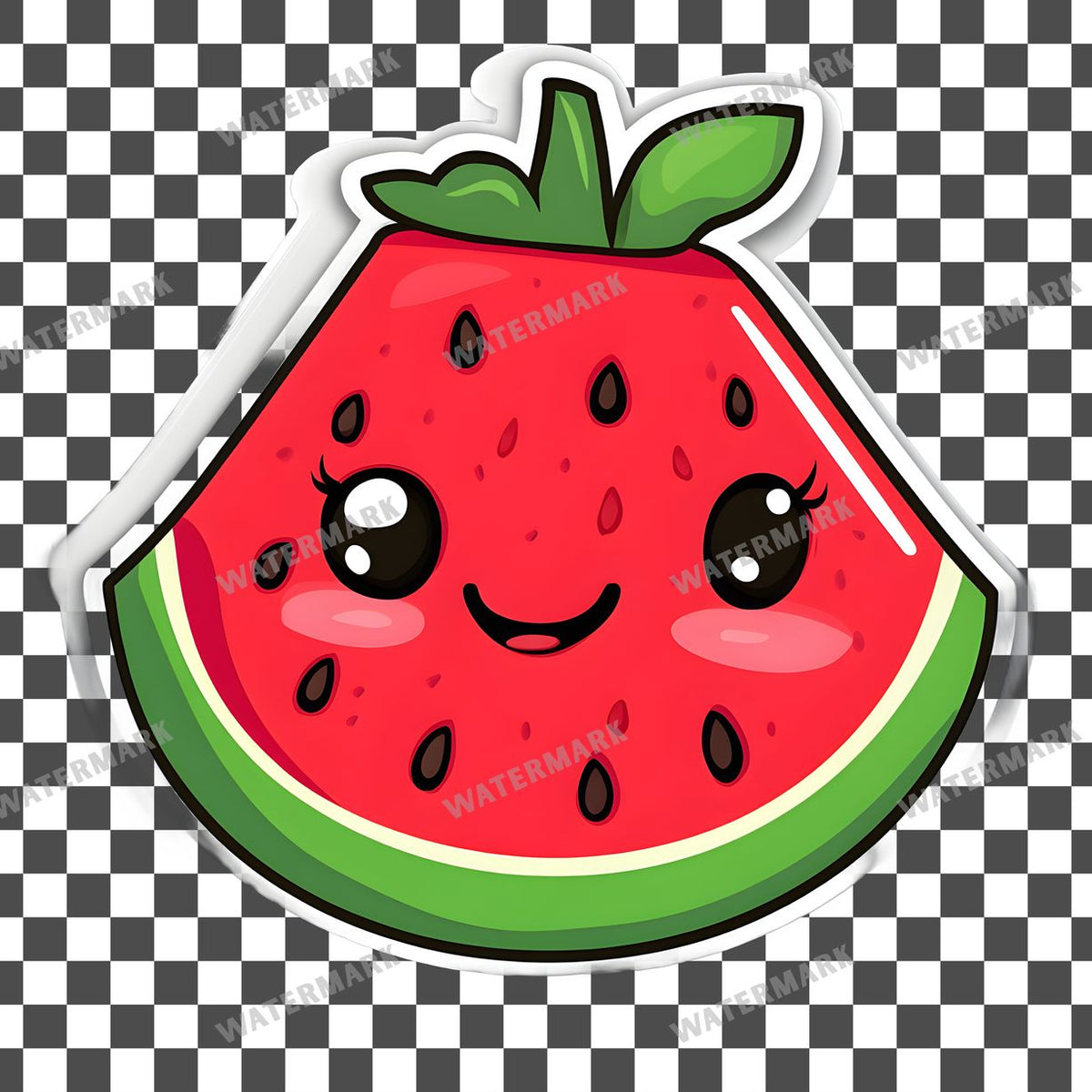 Watermelon Kawaii Style Clipart Pngs