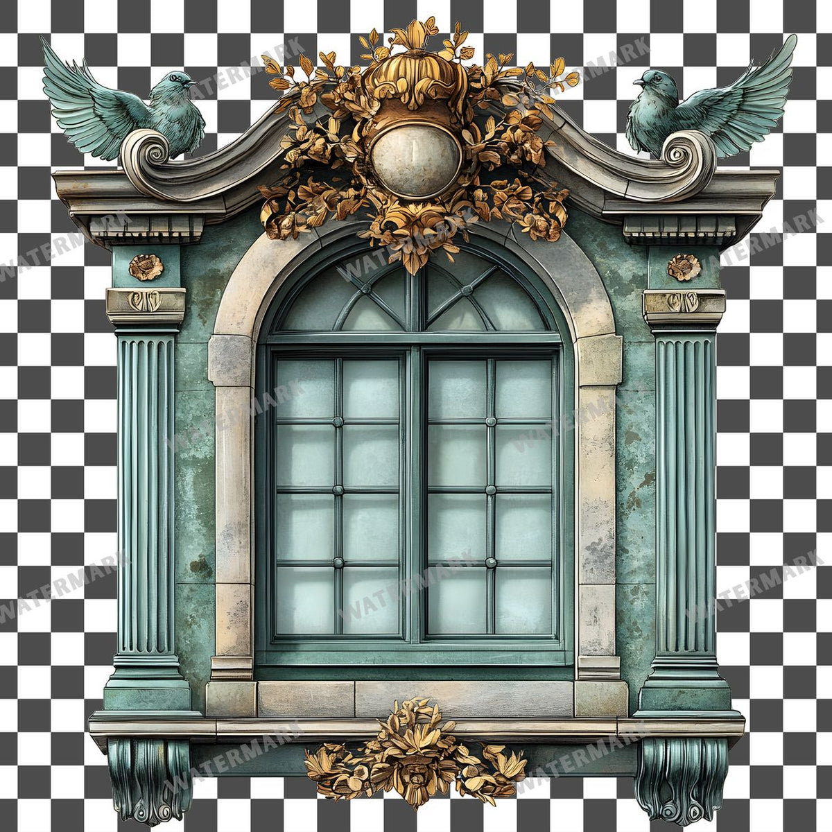 Window Vintage Style Clipart Pngs