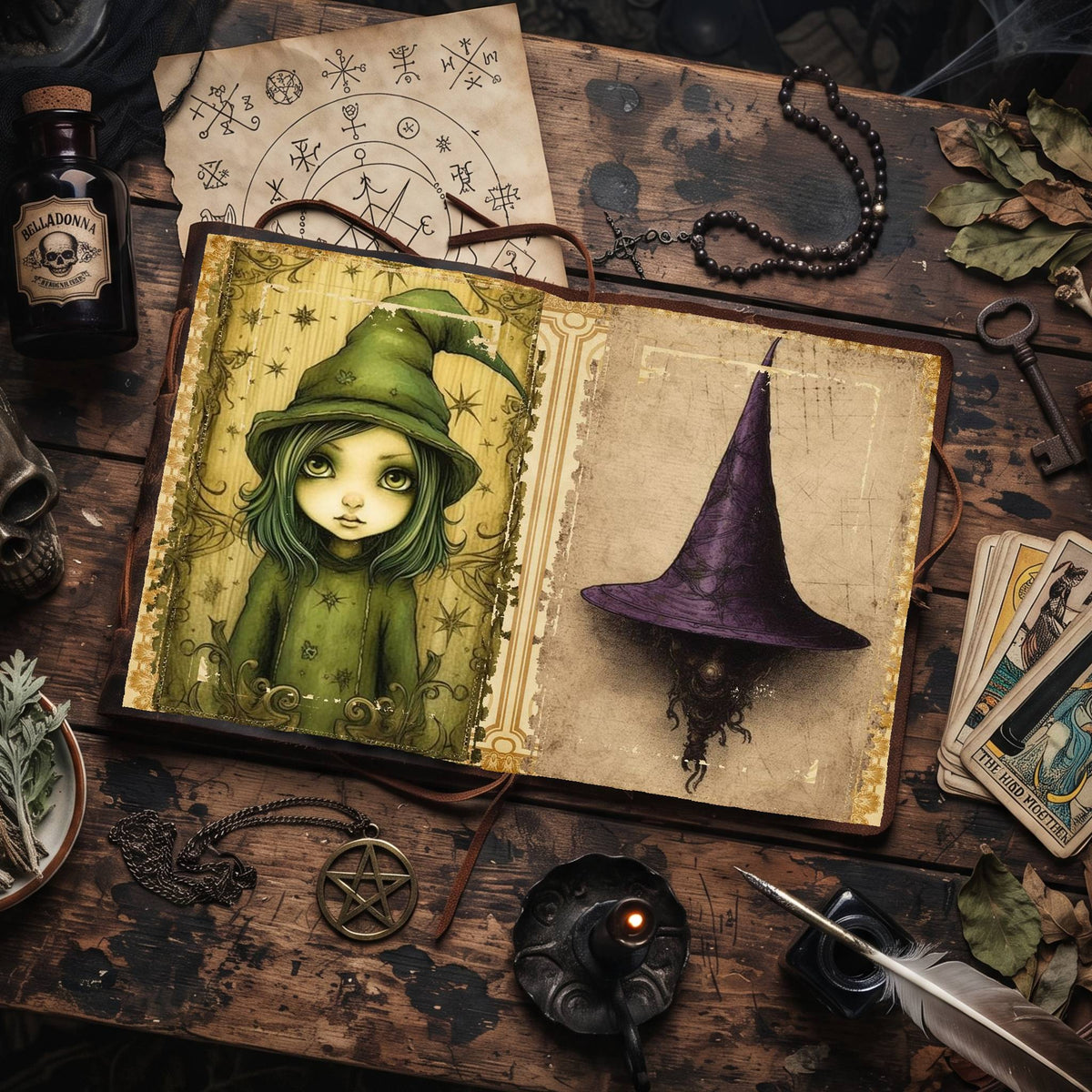 Witch printable junk journal paper, page preview 8