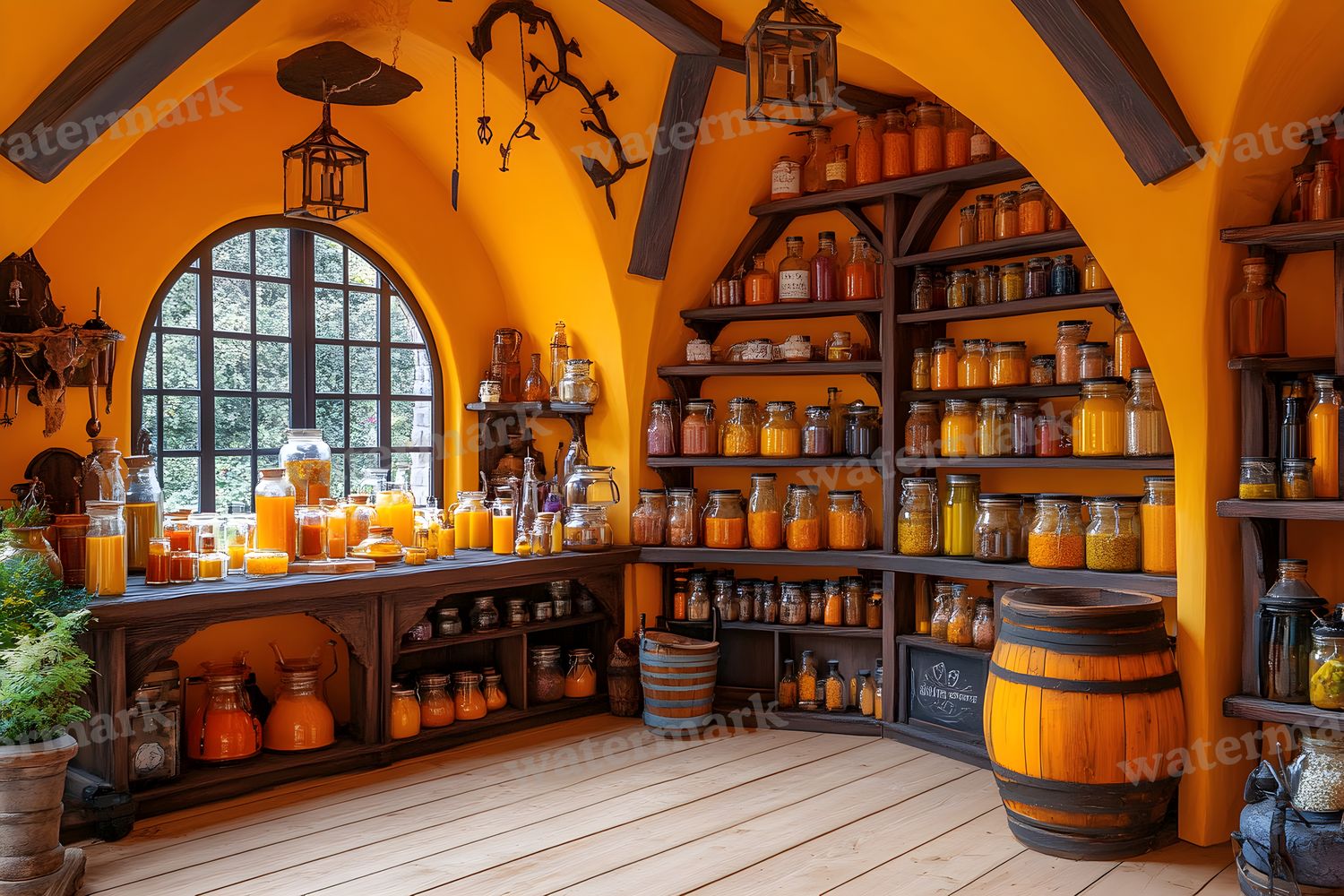 Witchs Apothecary Room Backdrop Images