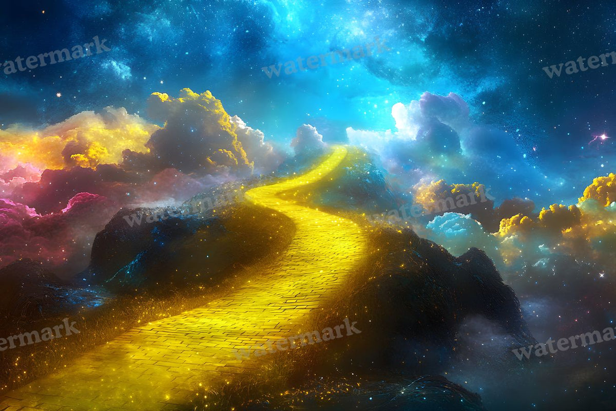 Wizard Of Oz Dreamscape With Floating Yellow Brick Road Backdrop Images