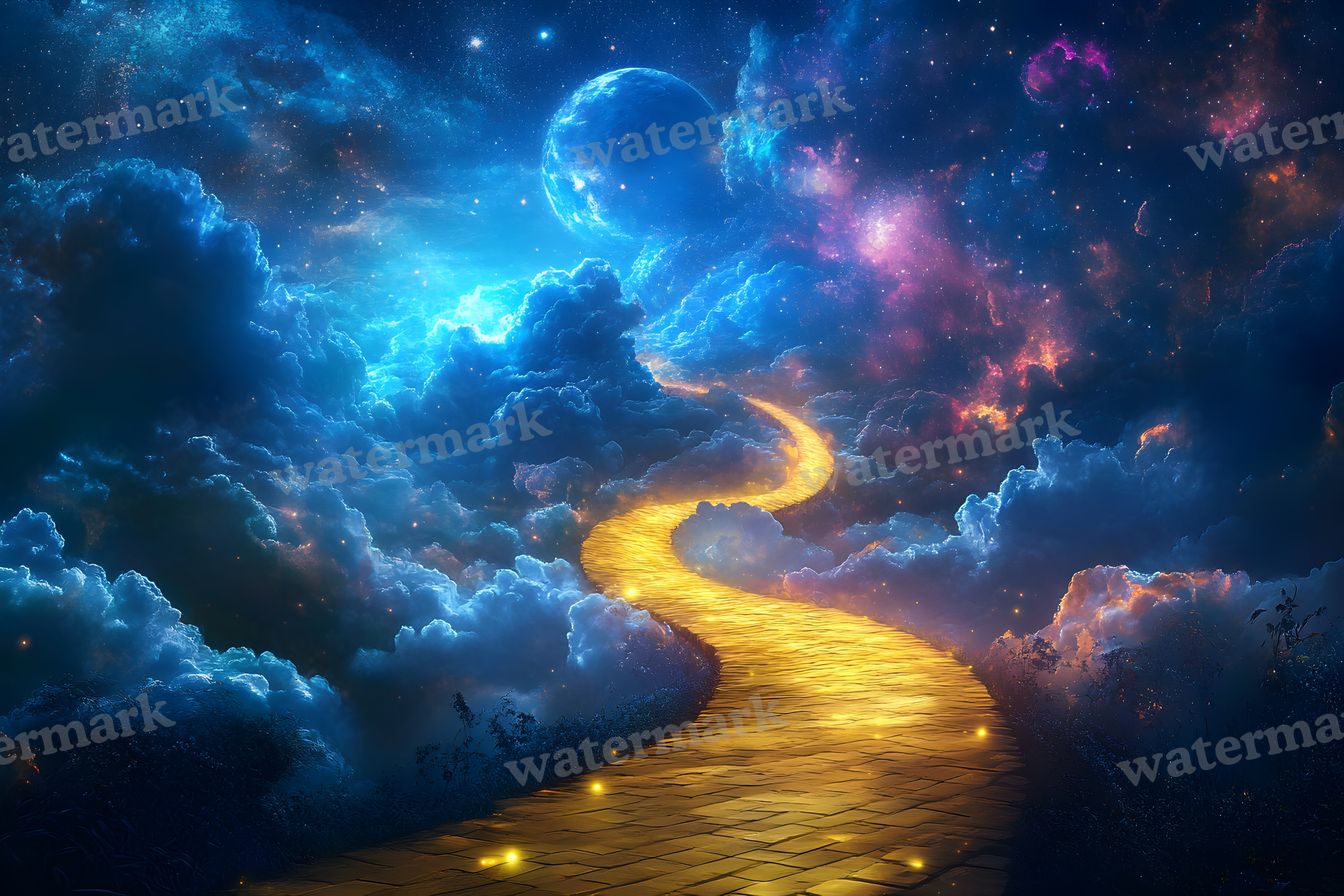 Wizard Of Oz Dreamscape With Floating Yellow Brick Road Backdrop Images