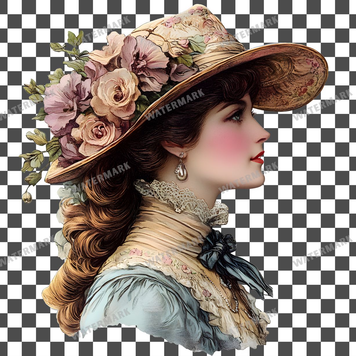 Womens Hat Vintage Style Clipart Pngs