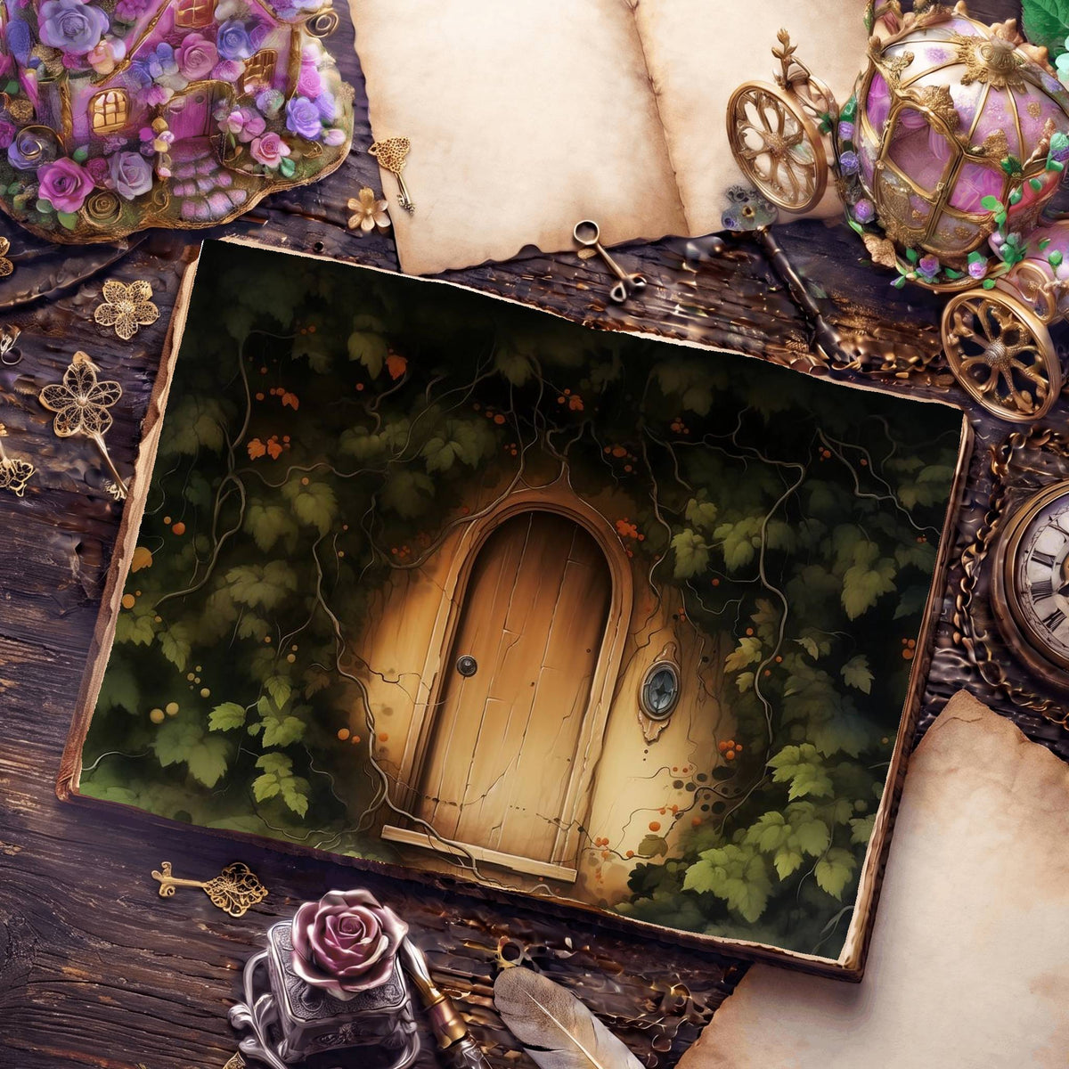 Wooden Door Digital Papers