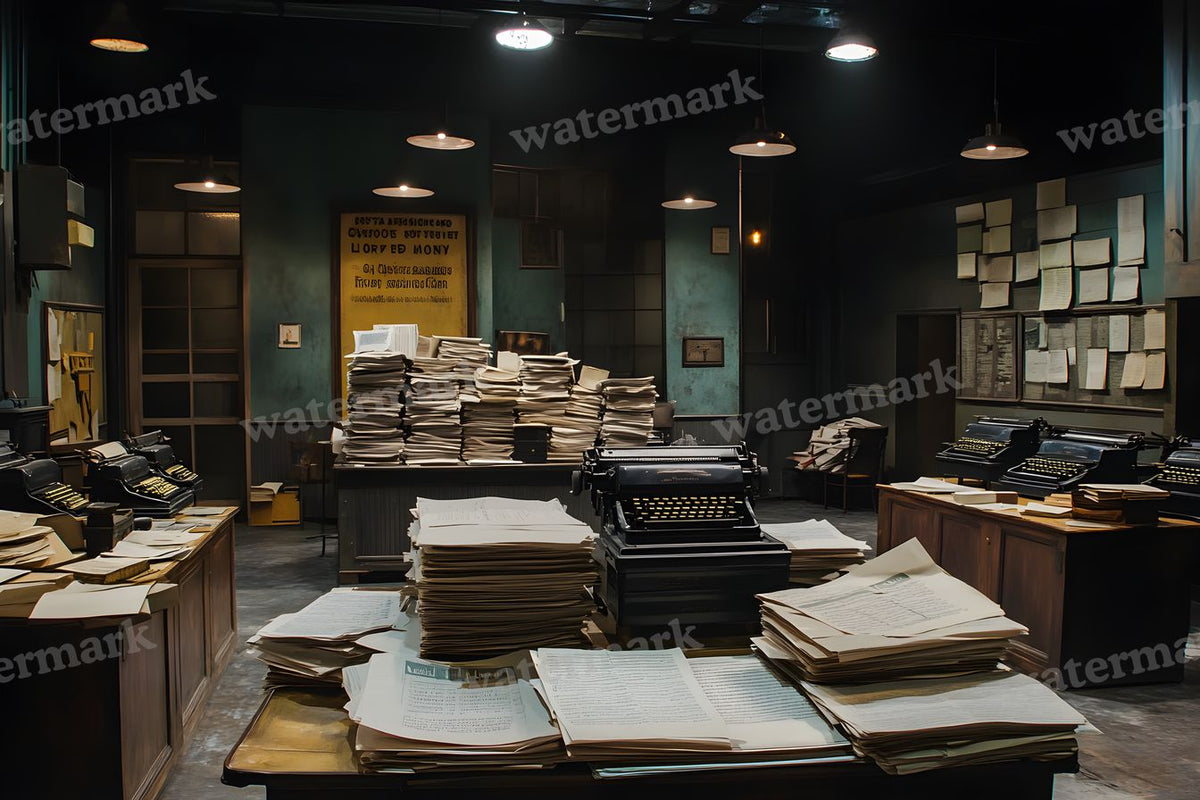 Worn Newsroom Interior Backdrop Images