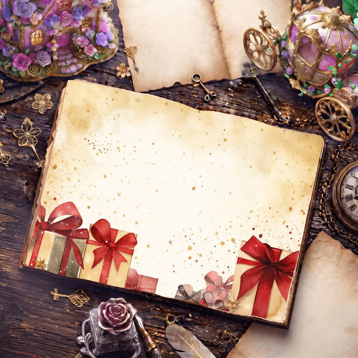Wrapped Christmas Gifts Digital Papers