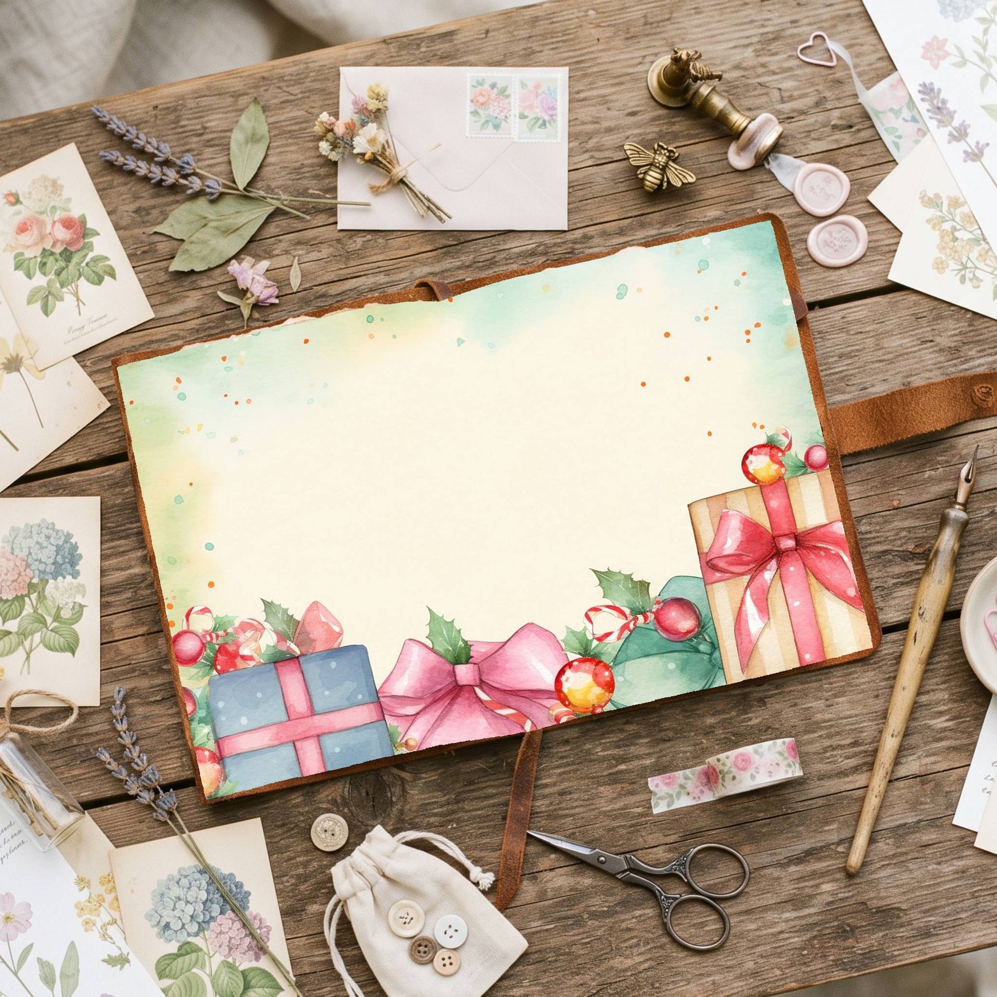 Wrapped Christmas Gifts Digital Papers