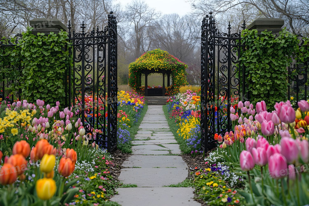 Wrought Iron Secret Garden Backdrop Images